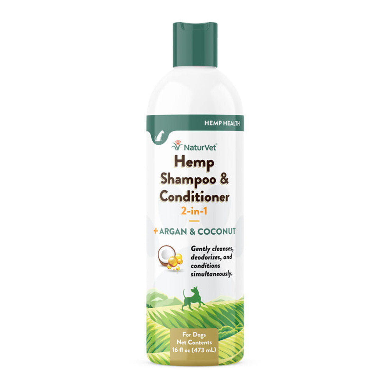NaturVet Hemp Shampoo & Conditioner with Argan & Coconut Oil, 16 oz.