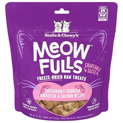 Stella & Chewy's Meowfulls Whitefish & Salmon Freeze-Dried Cat Treats, 1.5 oz.