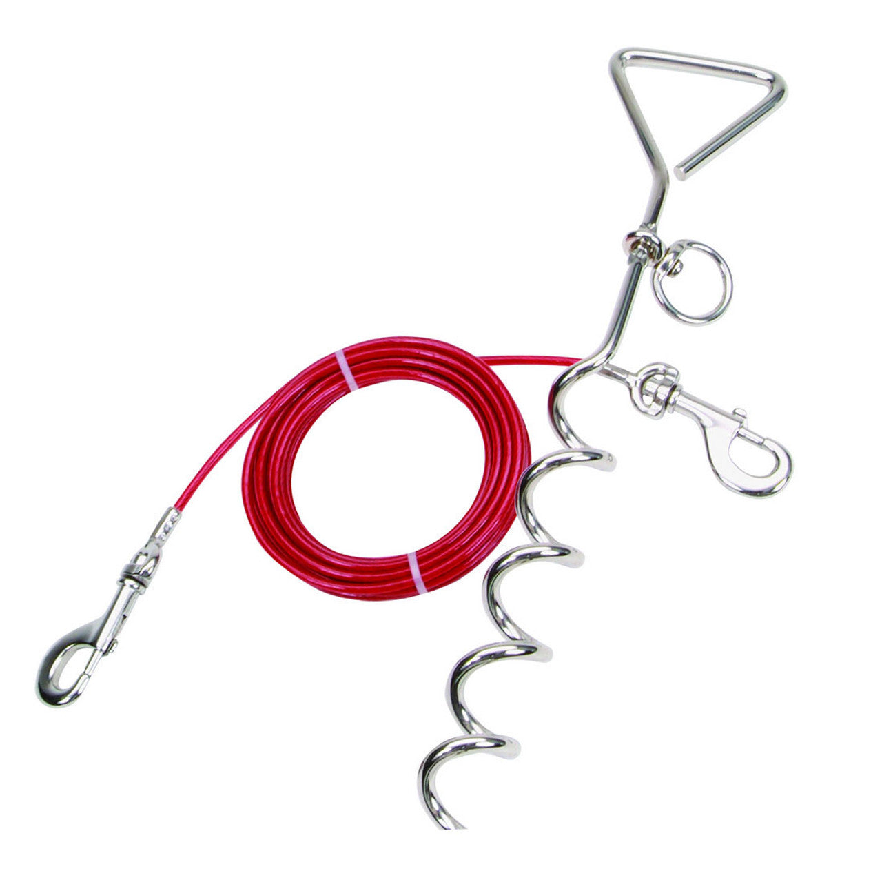 Titan Spiral Tie-Out Stake & Heavy Tie-Out Cable Combo