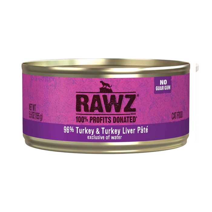 Rawz Turkey & Turkey Liver Pate Canned Cat Food, 3 oz.