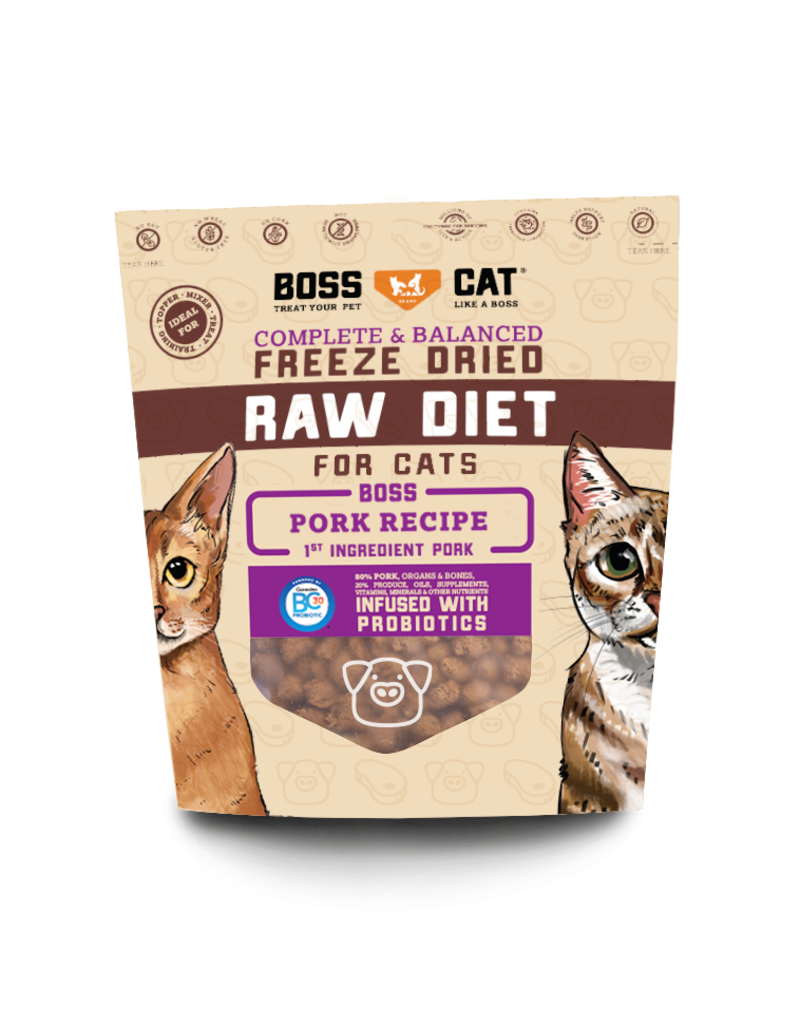 Boss Dog Freeze-Dried Raw Pork Diet for Cats, 9 oz.