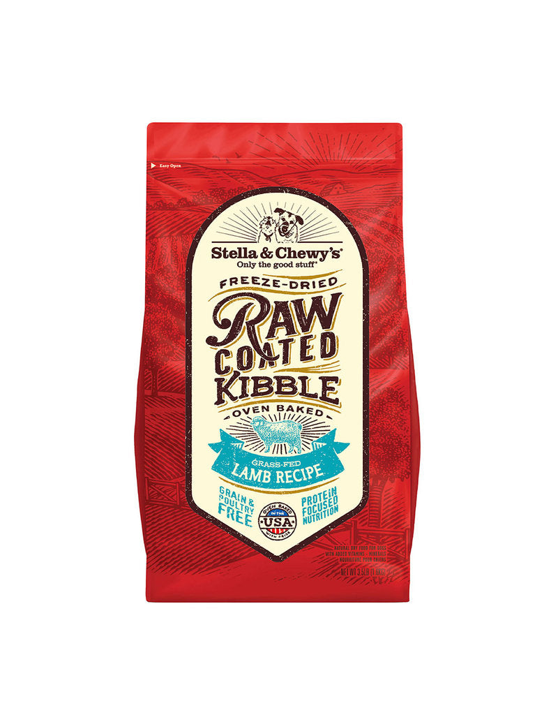 Stella & Chewy's Raw Coated Grass-Fed Lamb Recipe Kibble Dry Dog Food, 22 lbs.