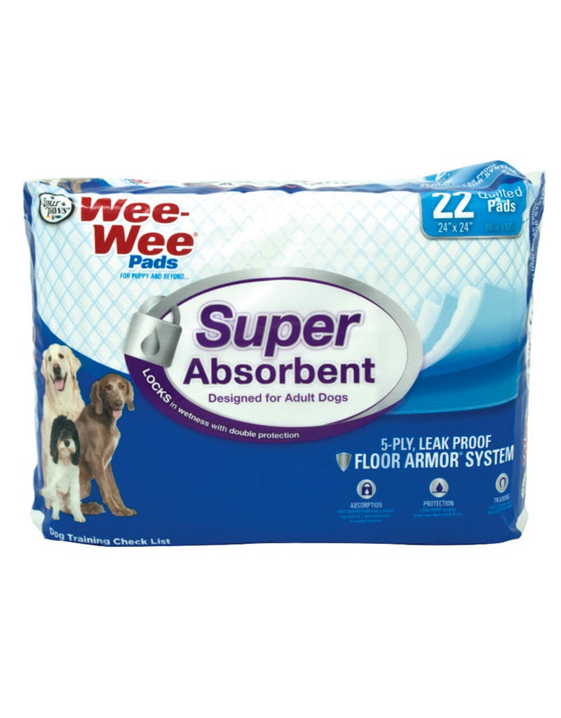 Four Paws Wee-Wee Super Absorbent Pads, 22 Count