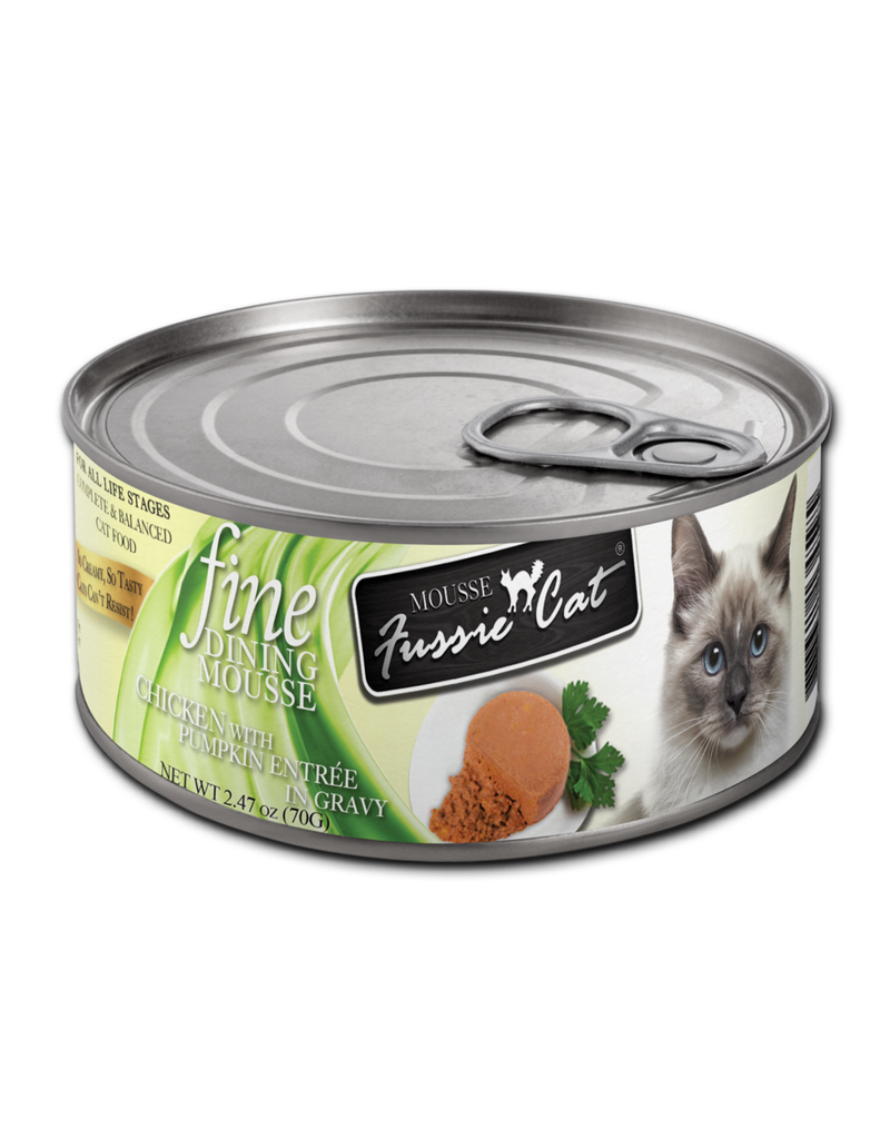 Fussie Cat Fine Dining Mousse Chicken with Pumpkin Entree Canned Cat Food, 2.47 oz.