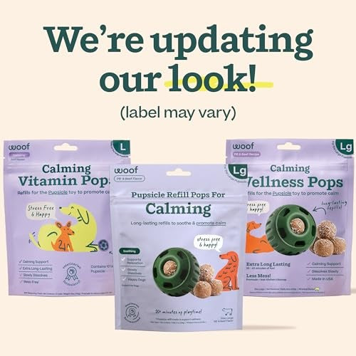 Woof Pupsicle Refill Pops Calming Treats - Long-Lasting Refills For The Pupsicle Toy