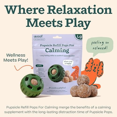 Woof Pupsicle Refill Pops Calming Treats - Long-Lasting Refills For The Pupsicle Toy