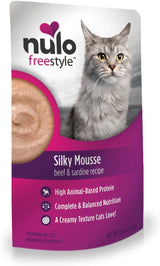 Nulo FreeStyle Silky Mousse Beef & Sardine Wet Cat Food, 2.8 oz.