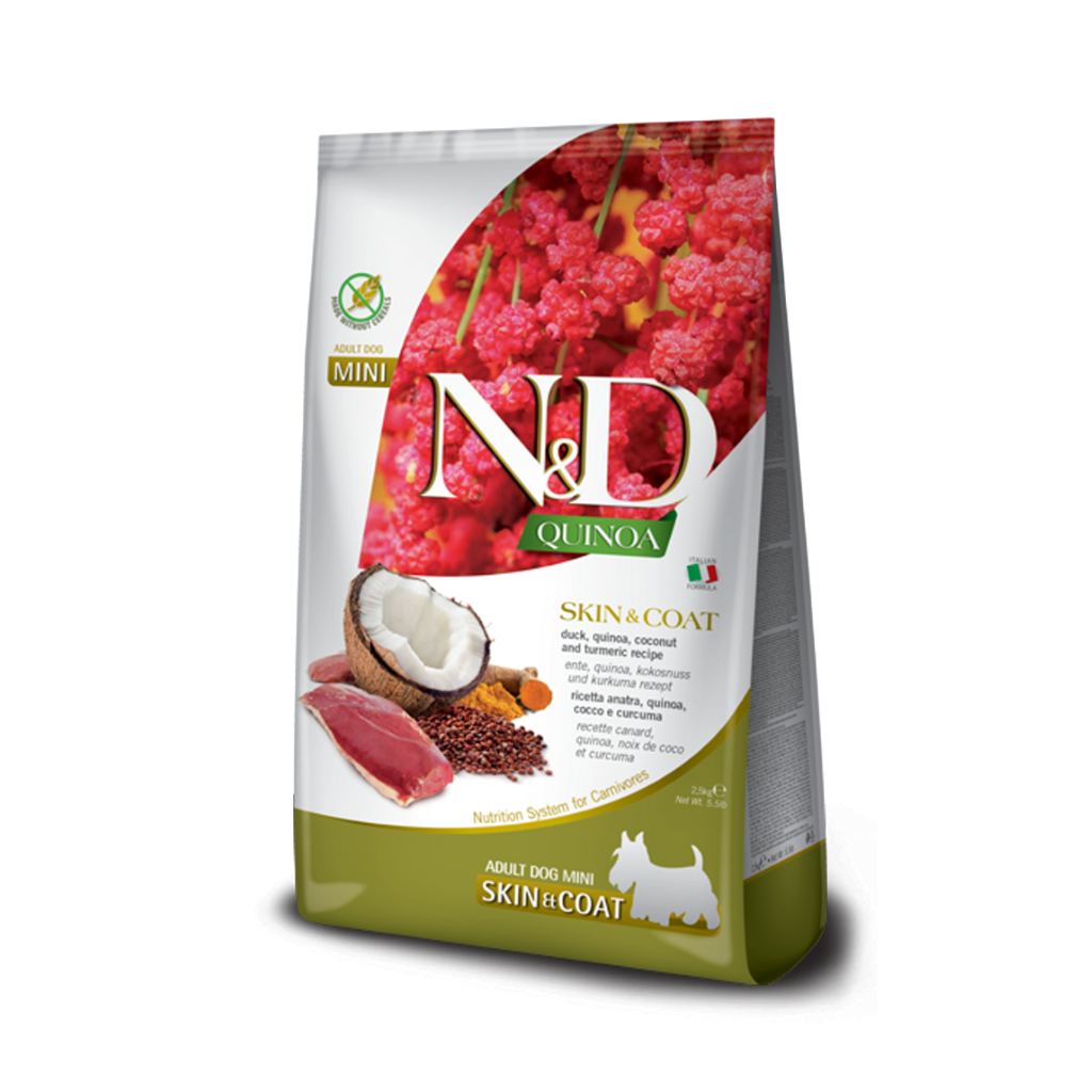 Farmina N&D Quinoa Skin & Coat Duck & Coconut Mini Adult Dry Dog Food, 5.5 lbs.