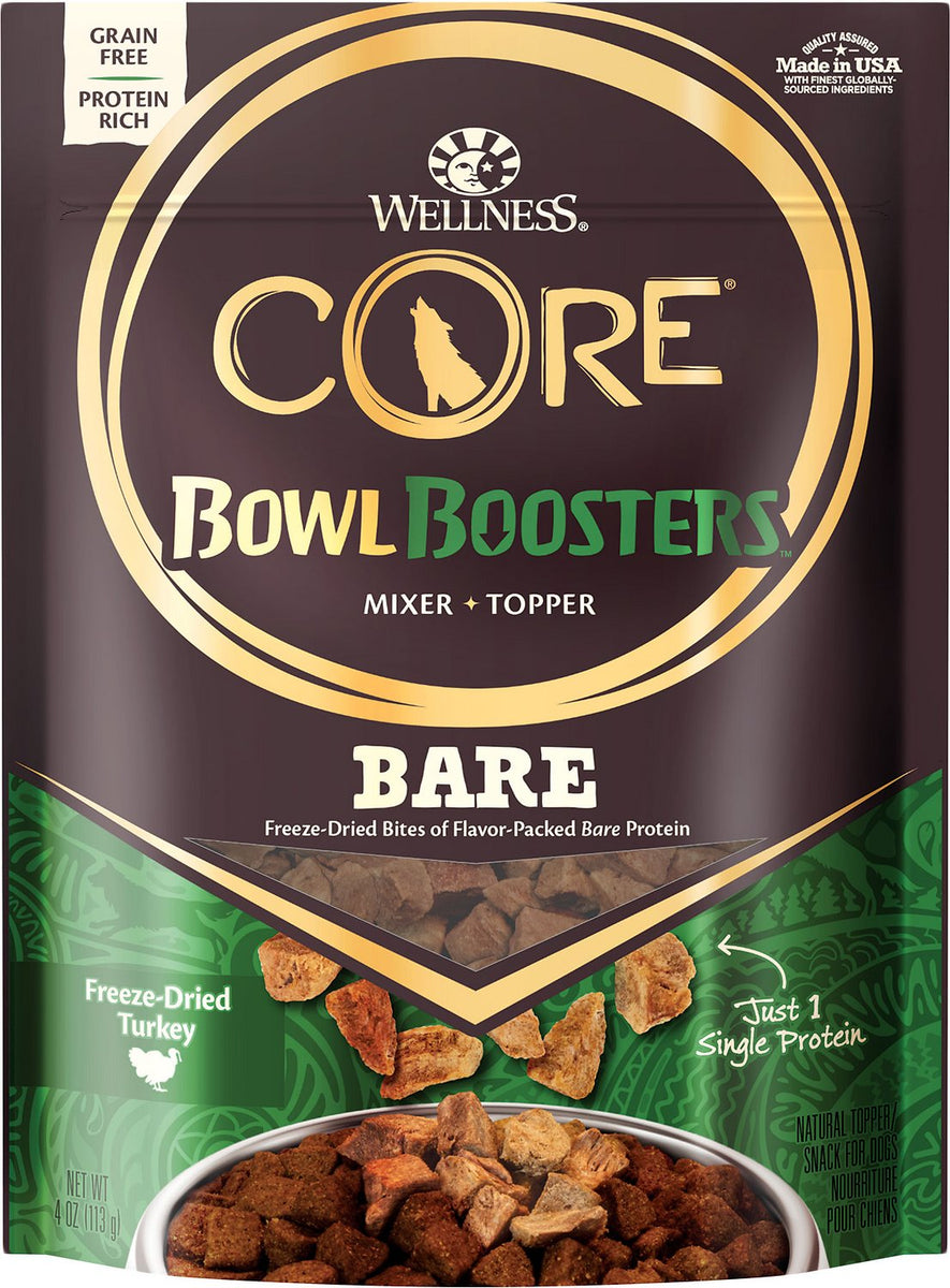 Wellness Bowl Boosters Bare Freeze-Dried Turkey Dog Food Topper, 4 oz.
