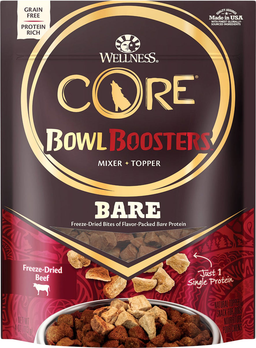 Wellness Bowl Boosters Bare Freeze-Dried Beef Dog Food Topper, 4 oz.
