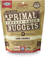 Primal Lamb Formula Freeze-Dried Dog Food Nuggets, 5.5 oz.