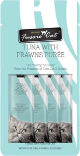 Fussie Cat Tuna with Prawns Puree Lickable Cat Treats, 2 oz.