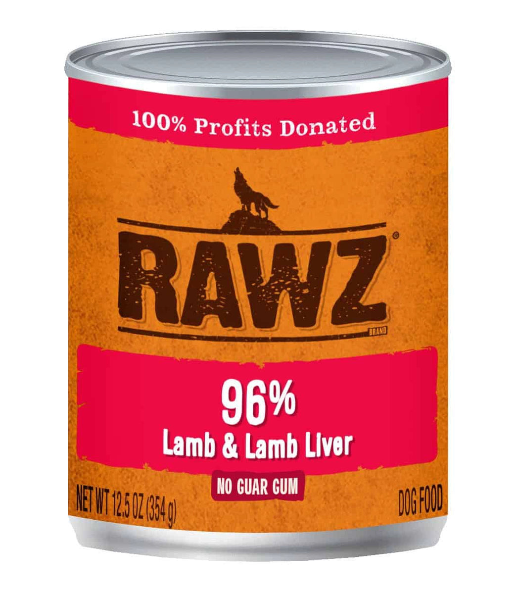 Rawz 96% Lamb & Lamb Liver Canned Dog Food, 13 oz.