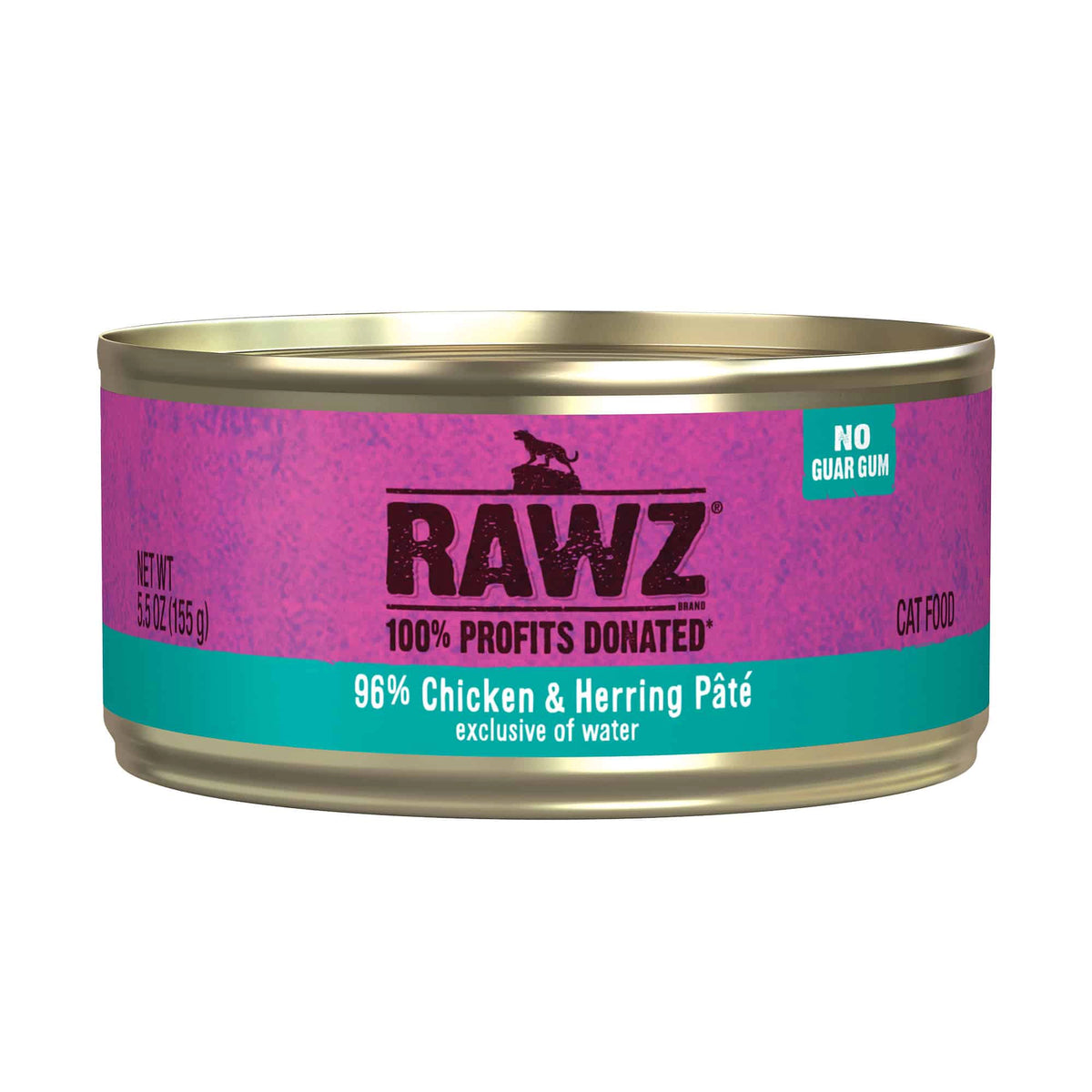 Rawz 96% Chicken & Herring Pate Wet Cat Food, 5.5 oz.