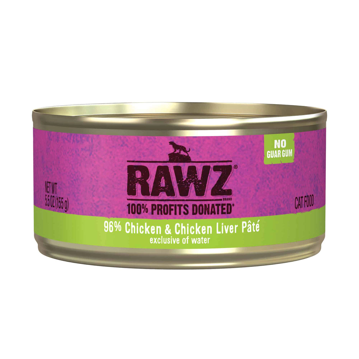 Rawz 96% Chicken Liver Canned Cat Food, 5.5 oz.