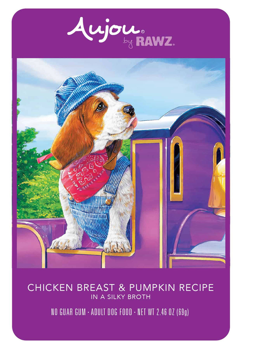 Rawz Aujou Chicken Breast & Pumpkin Recipe Wet Dog Food, 2.46 oz.