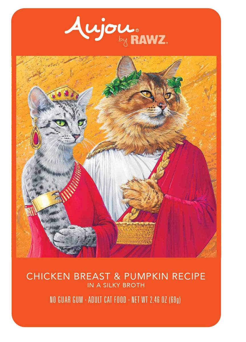 Rawz Aujou Chicken Breast & Pumpkin Recipe Wet Cat Food, 2.46 oz.