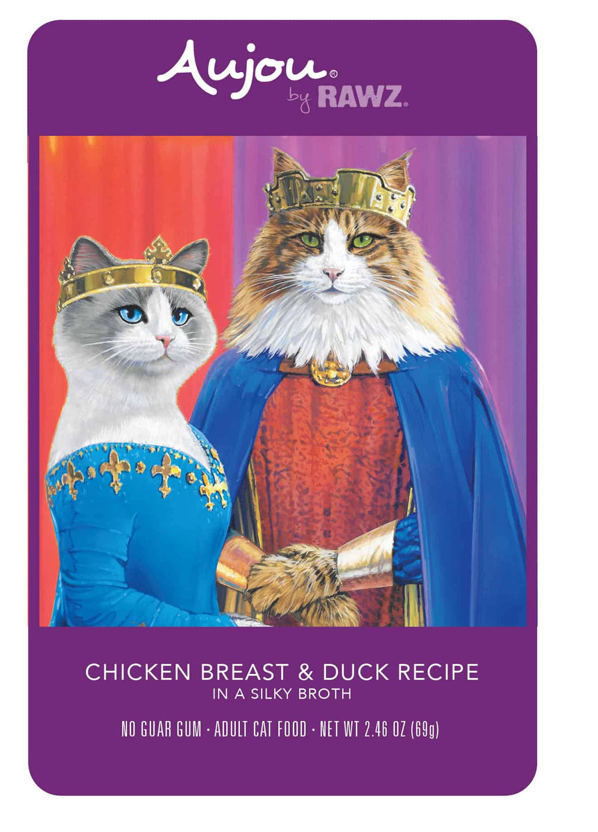 Rawz Aujou Chicken Breast & Duck Recipe Wet Cat Food, 2.46 oz.