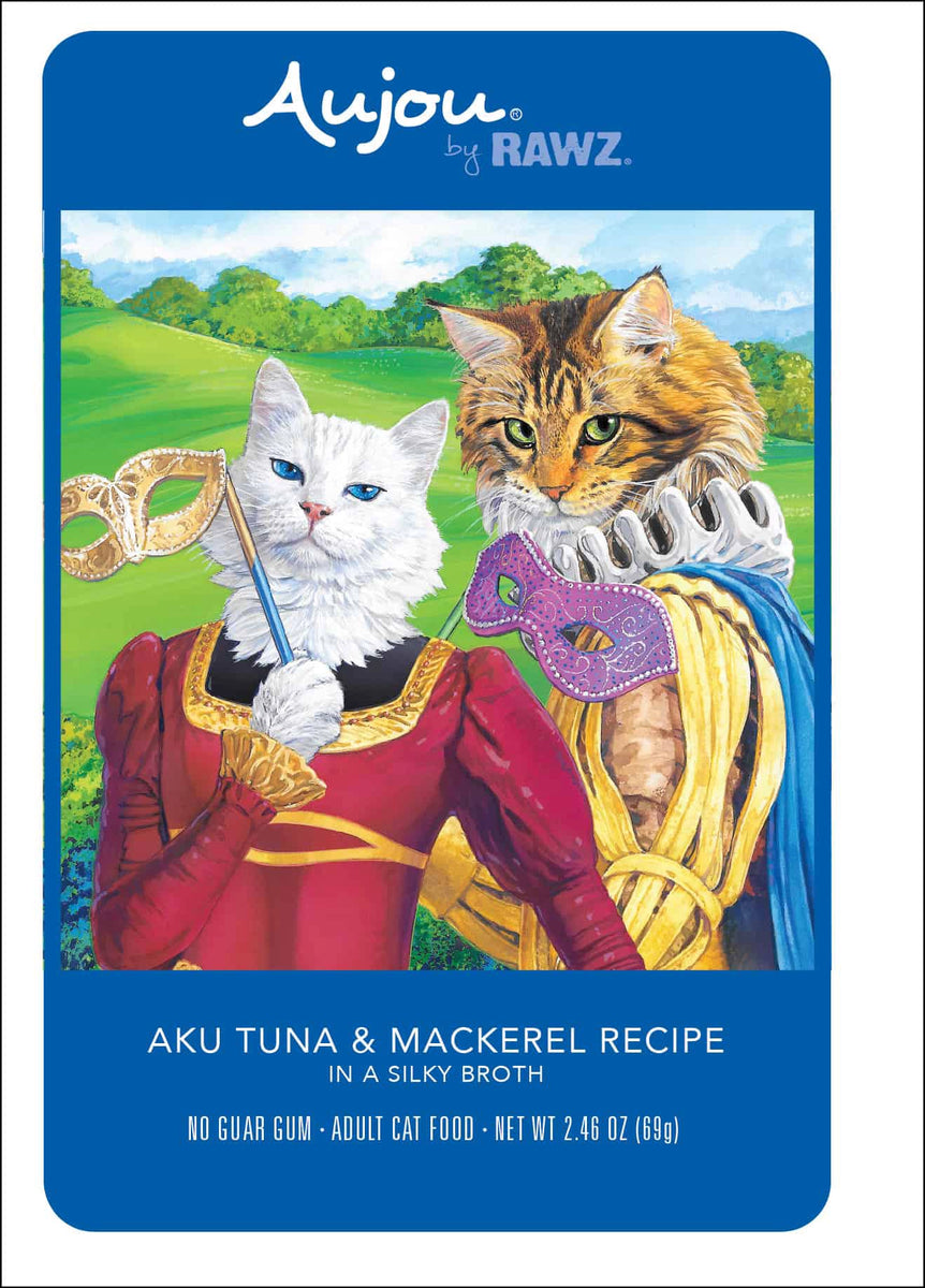 Rawz Aujou Aku Tuna & Mackerel Recipe Wet Cat Food, 2.46 oz.