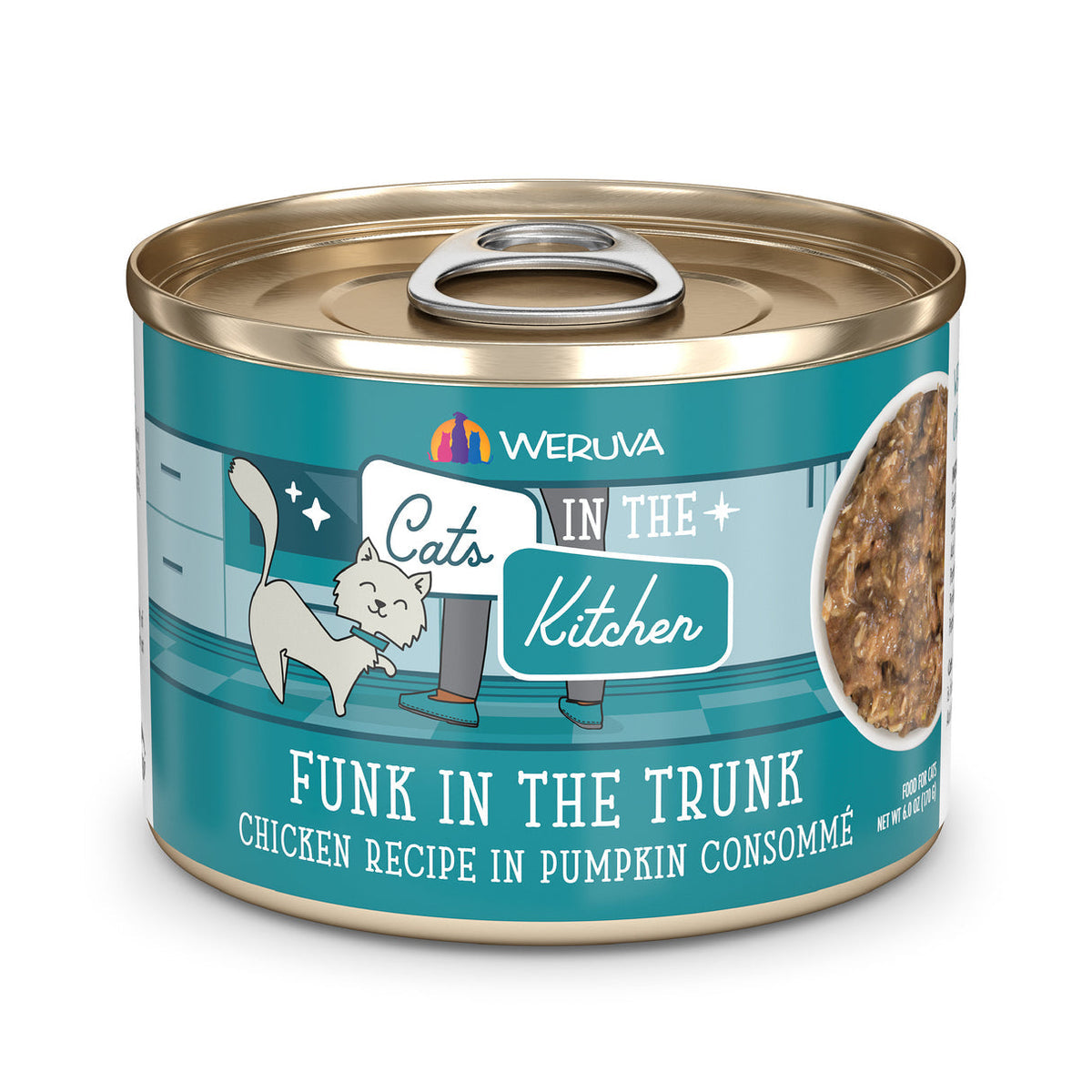Cats in the Kitchen Funk in the Trunk Chicken in Pumpkin Consomme Wet Cat Food, 6 oz.