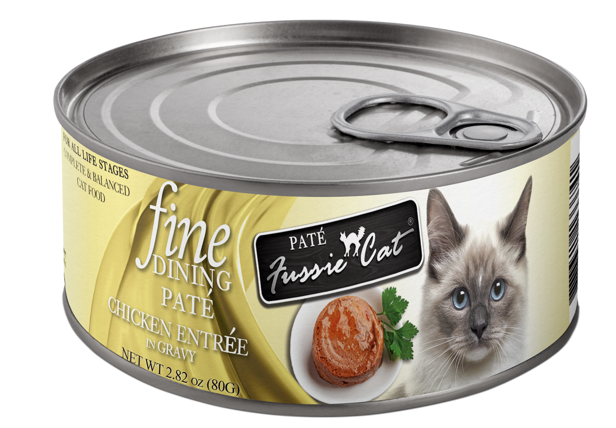 Fussie Cat Fine Dining Pate Chicken Entree Canned Cat Food, 2.82 oz.