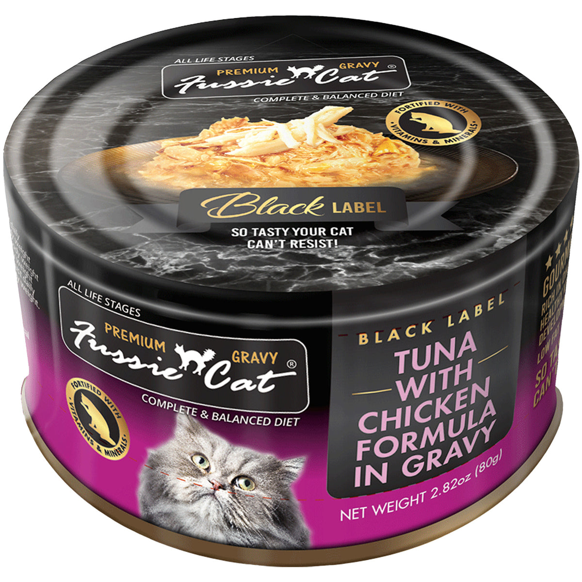 Fussie Cat Tuna with Chicken in Gravy Canned Cat Food, 2.82 oz.