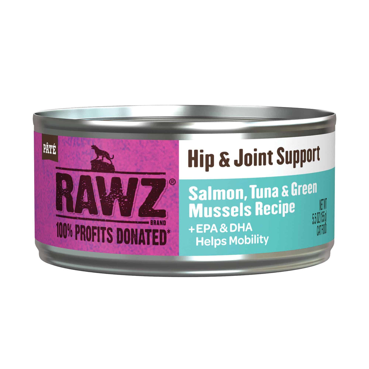 Rawz Hip & Joint Support Salmon, Tuna & Green Mussels Wet Cat Food