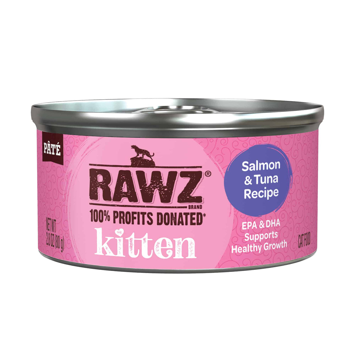 Rawz Salmon & Tuna Canned Kitten Food, 2.8 oz.