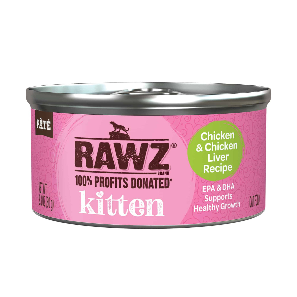 Rawz Chicken & Liver Canned Kitten Food, 2.8 oz.