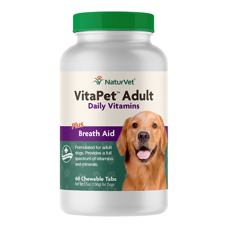 NaturVet VitaPet Daily Vitamins for Adult Dogs, 60 Count