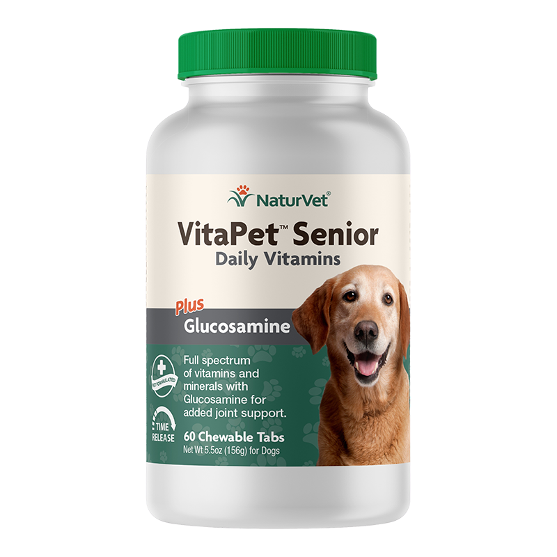 NaturVet VitaPet Senior Dog Vitamins, 60 Count