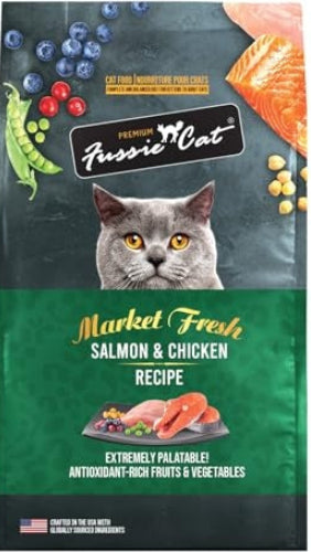 Fussie Cat Market Fresh Salmon & Chicken Recipe Grain-Free Dry Cat Food, 3.5 lbs.