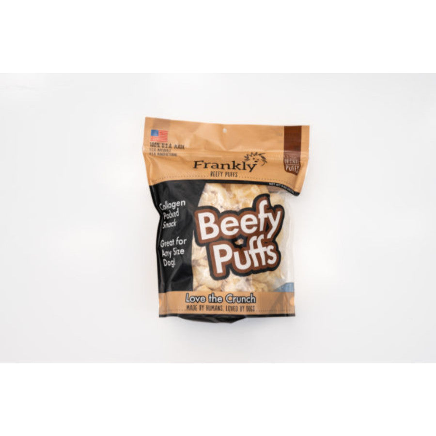 Frankly Collagen Beefy Puffs Small Dog Treats Crunchy Protein Bites Rawhide Free Grain Free Low Fat Dog Training Rewards Snacks No Additives