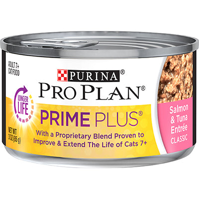 Purina Pro Plan Prime Plus 7+ Salmon & Tuna Entree Classic Wet Cat Food, 3 oz.