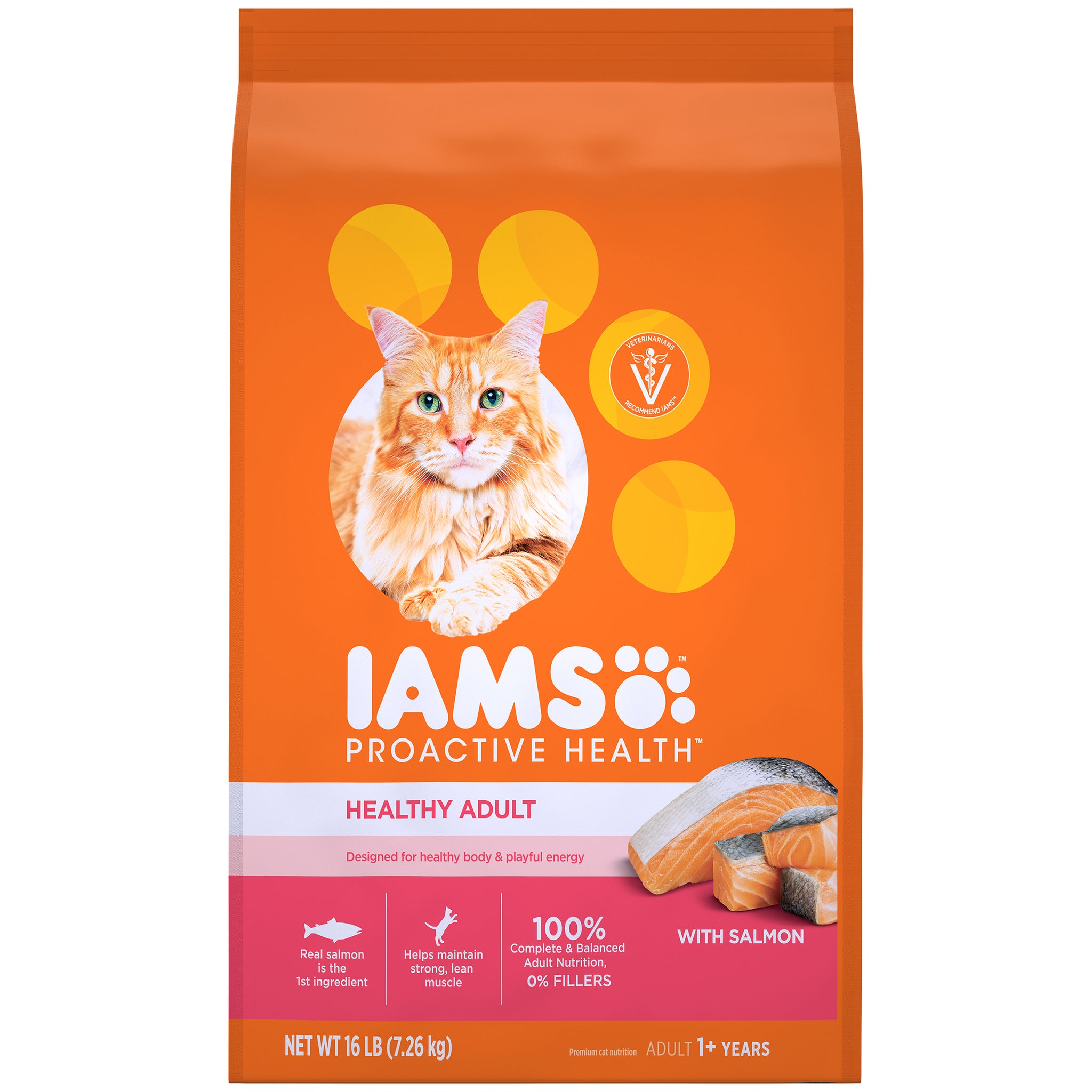 Iams ProActive Health Salmon Dry Cat Food, 16 lbs.