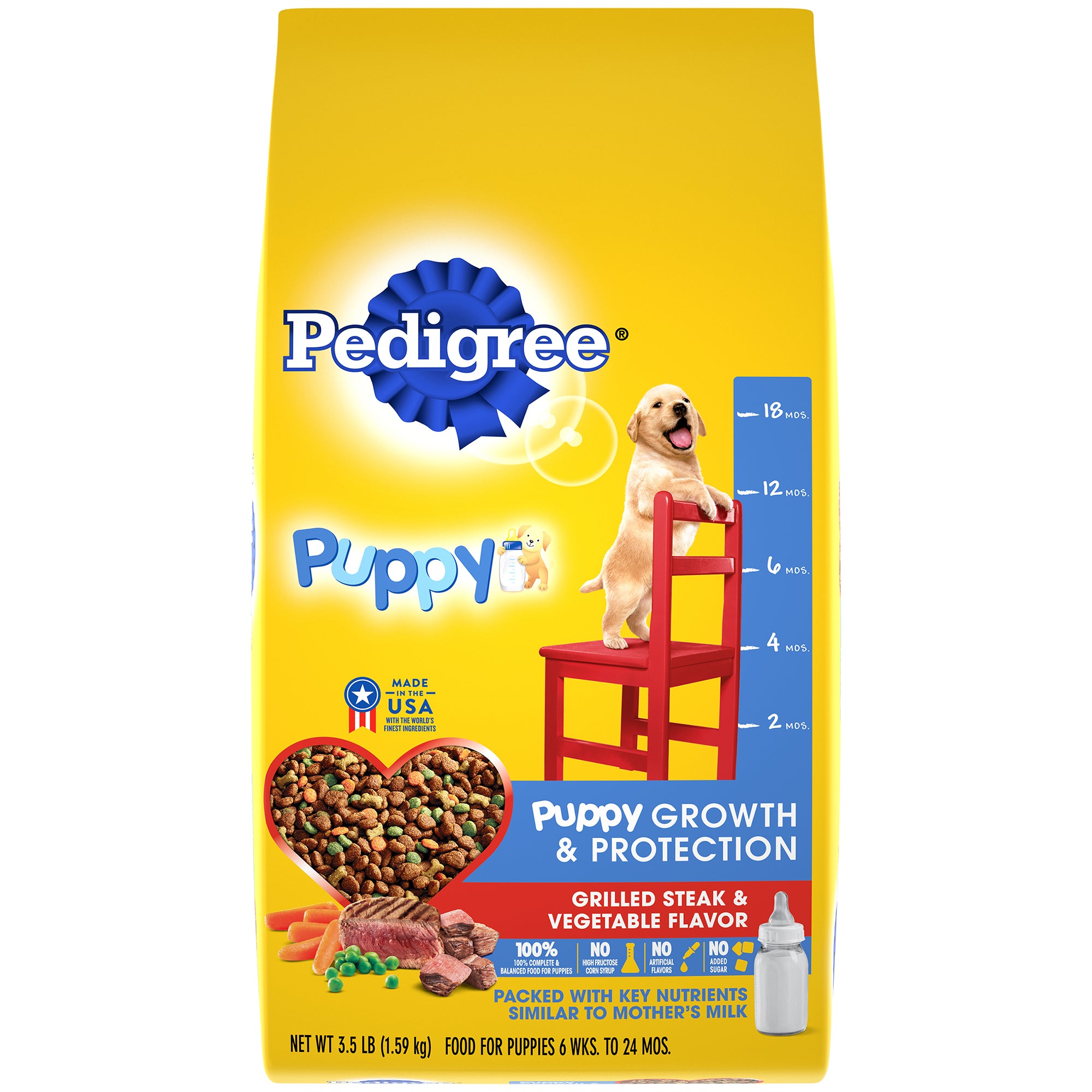 Pedigree Puppy Growth & Protection Chicken & Rice Dry Dog Food - 3.5lb
