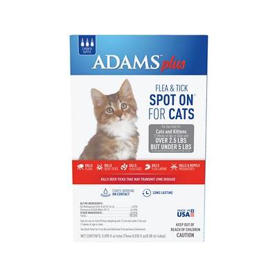 Adams Plus Flea & Tick Spot On For Cats, 3 Month