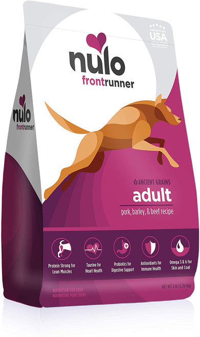 Nulo Frontrunner Ancient Grains Pork, Barley & Beef Dry Dog Food, 3 lbs.