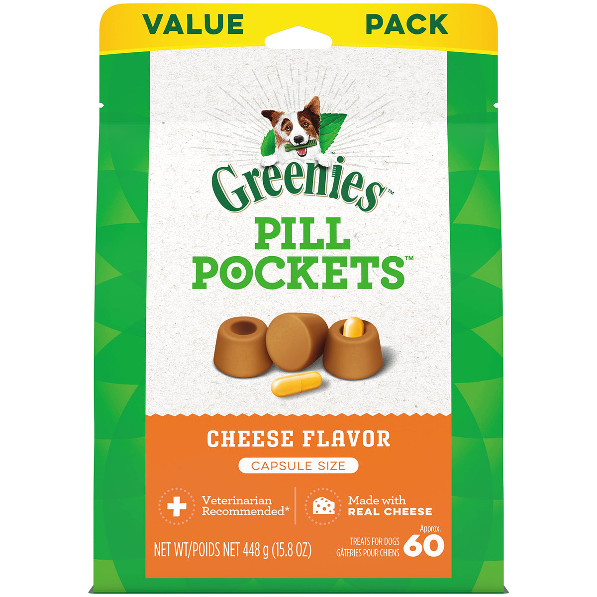 Greenies Cheese Flavor Pill Pockets For Dogs, 15.8 oz