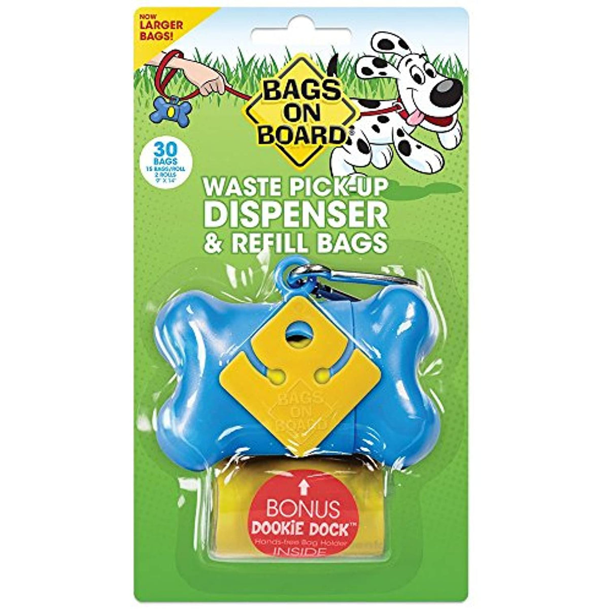 Bags on Board Bone Waste Bag Dispenser, Blue (30 Count)