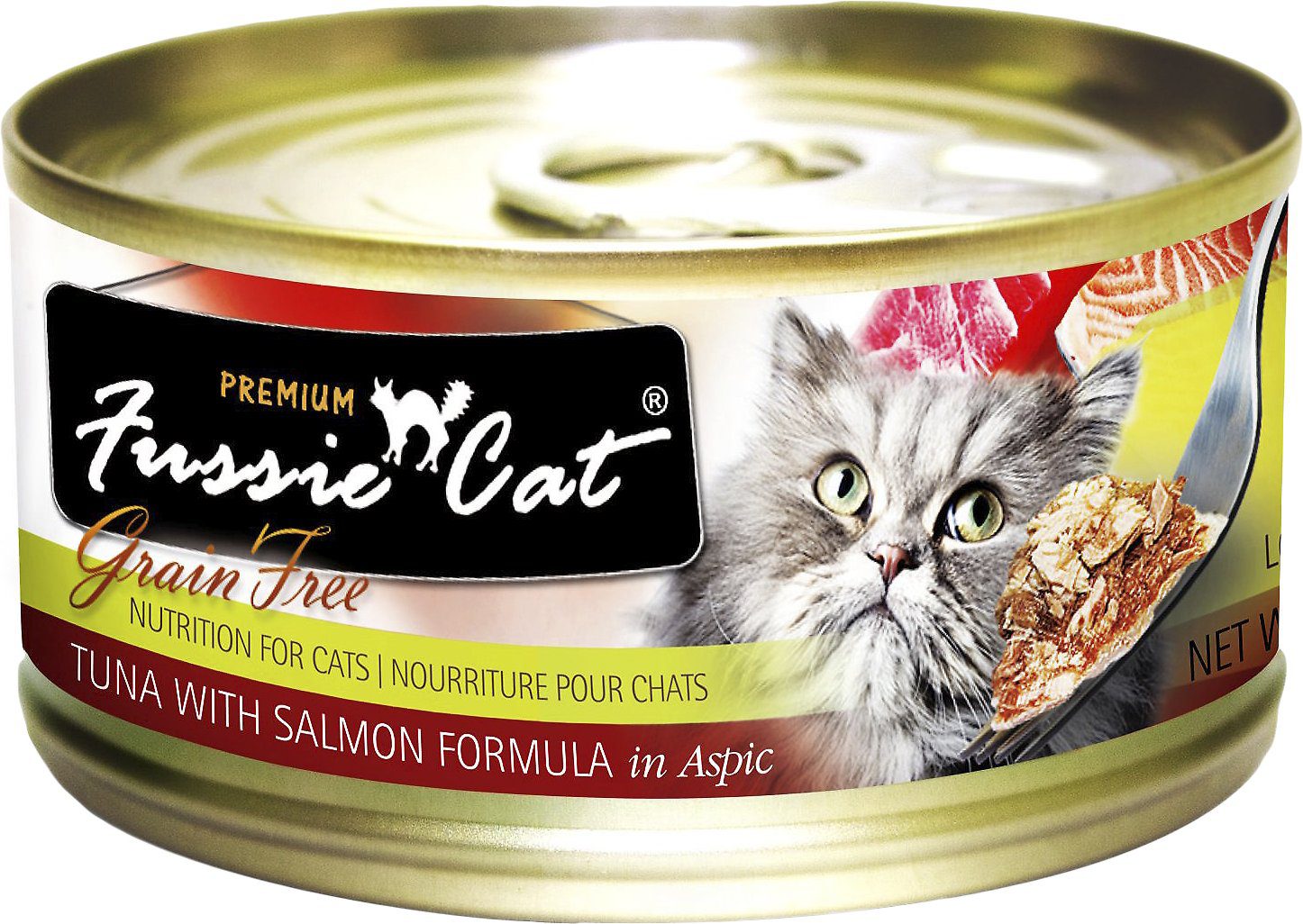 Fussie Cat Premium Tuna with Salmon Canned Cat Food, 2.8 oz.