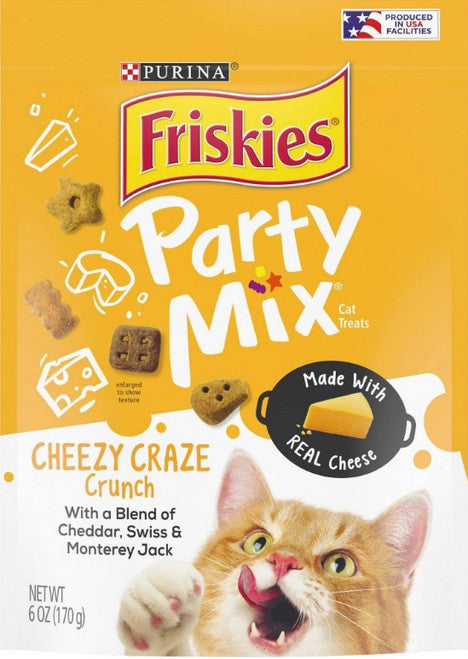 Friskies Party Mix Cheezy Craze Crunch Cat Treats, 6 oz.