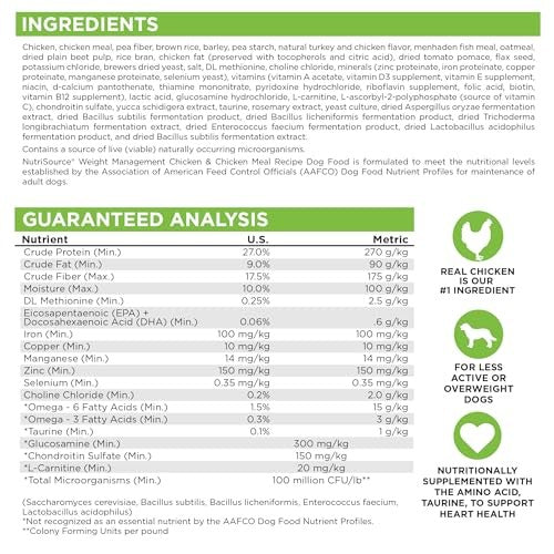 NutriSource Weight Management Premium Dry Dog Food, 4 lbs.