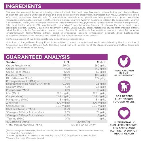 NutriSource Large Breed Chicken & Rice Formula Dry Puppy Food