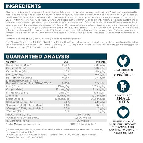NutriSource Adult Small Bites Chicken & Rice Dry Dog Food