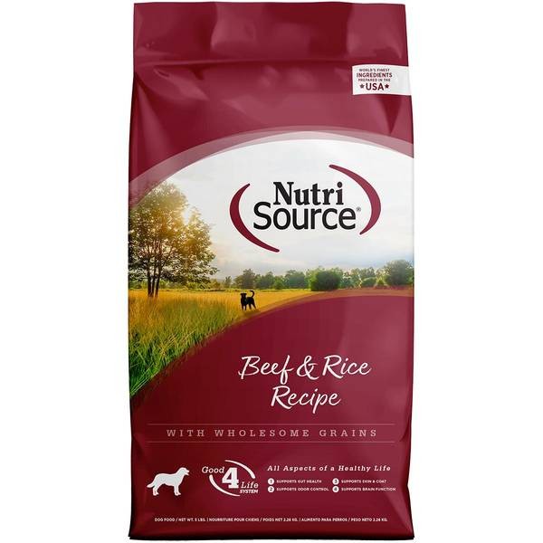 NutriSource Beef & Rice Recipe with Wholesome Grains Dry Dog Food, 4 lbs.