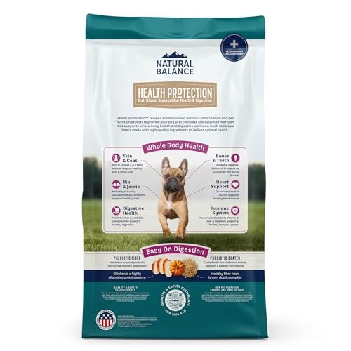 Natural Balance Whole Body Health Easy Digestion Chicken, Brown Rice & Pumpkin Small Breed Dry Dog Food, 12 lbs.