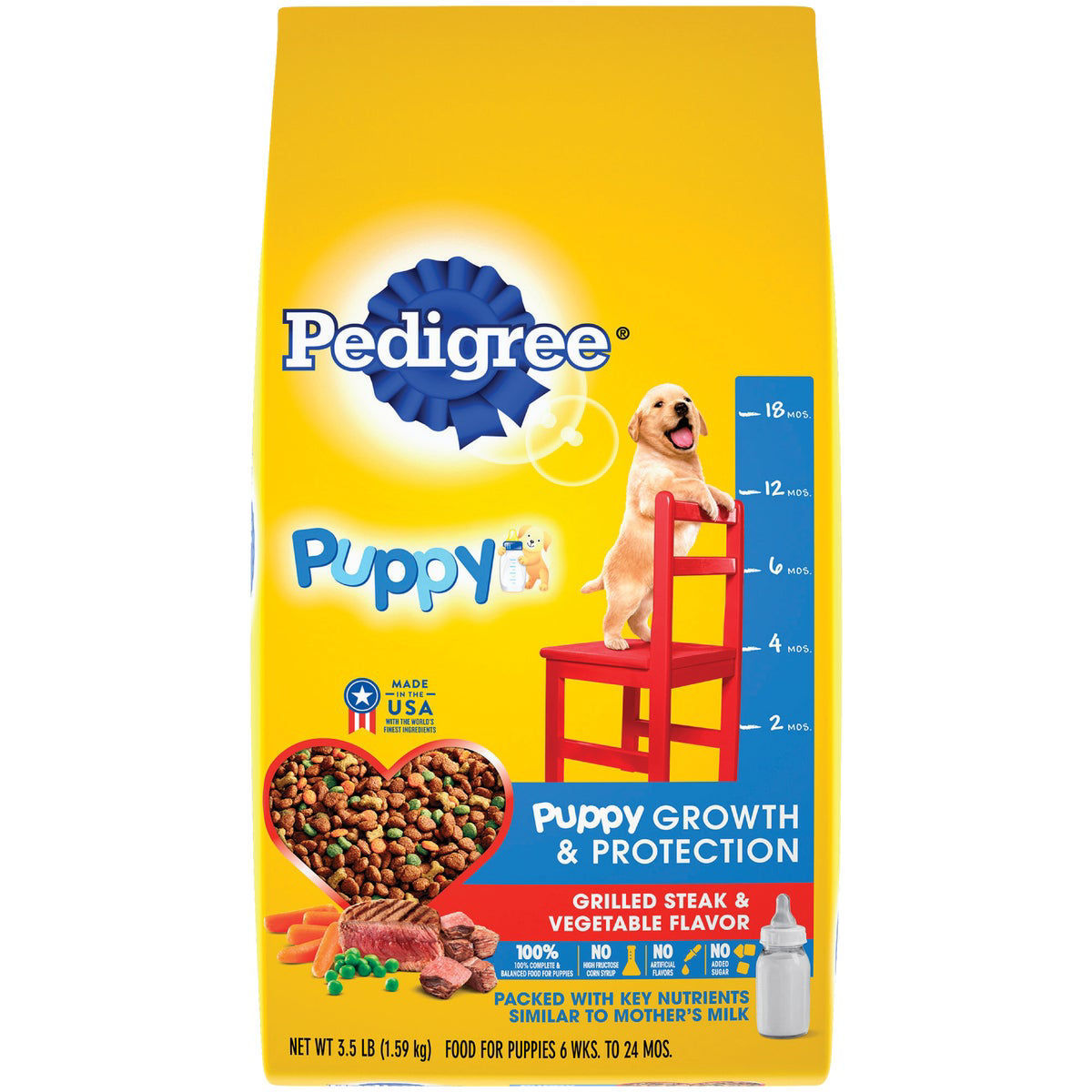Pedigree Puppy Growth & Protection Chicken & Rice Dry Dog Food - 3.5lb