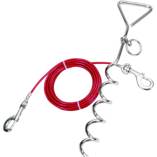 Titan Spiral Tie-Out Stake & Heavy Tie-Out Cable Combo