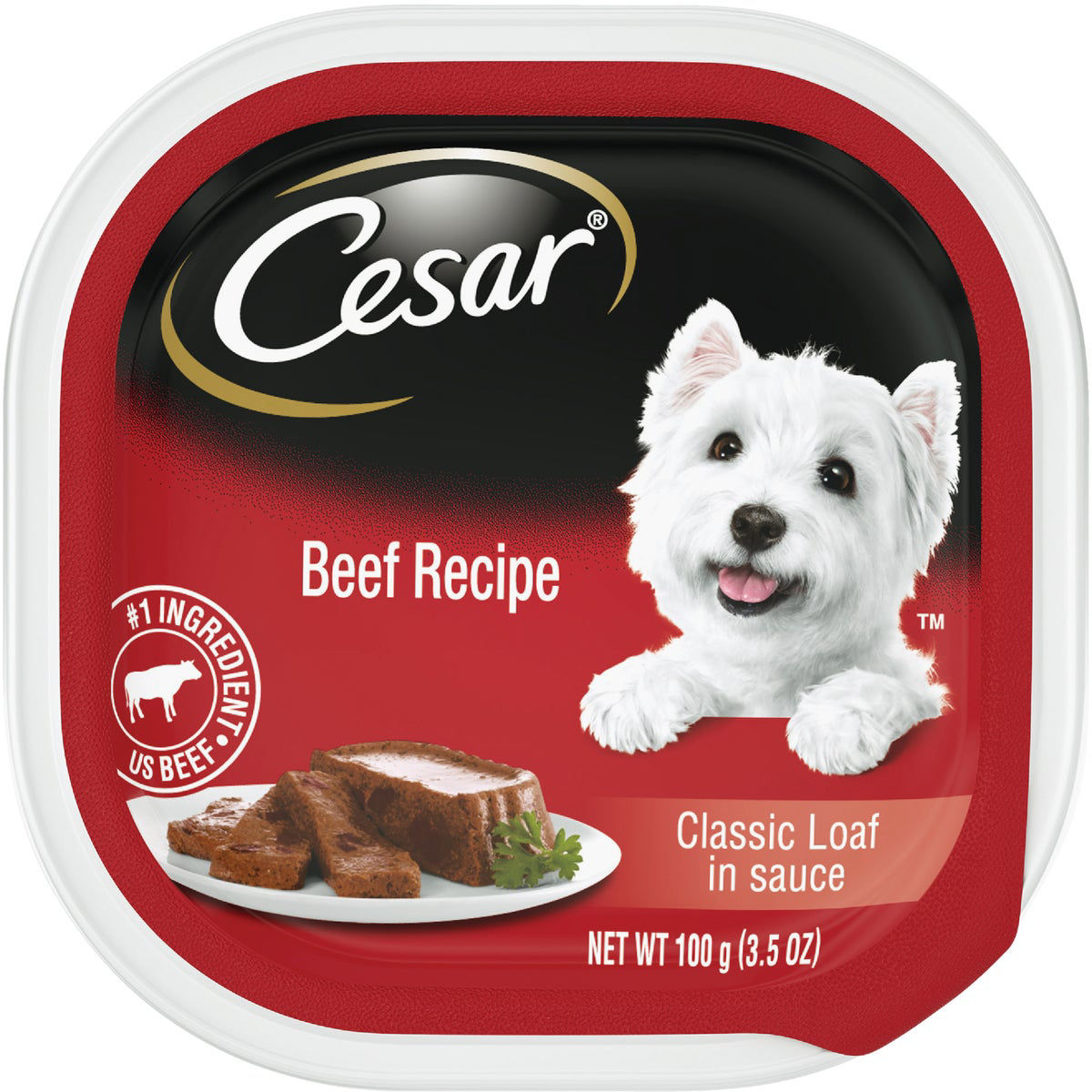 Cesar Beef Recipe Wet Dog Food, 3.5 oz. Tray